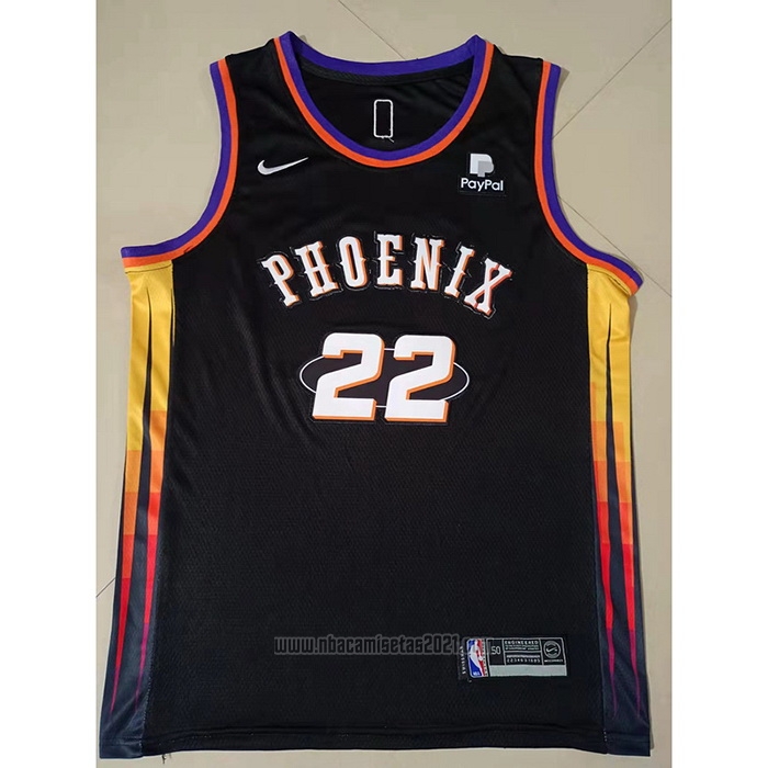 Camiseta Phoenix Suns Deandre Ayton #22 75th Anniversary 2022 Negro